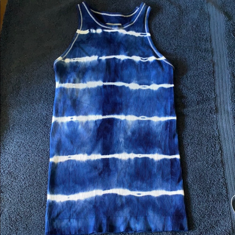 Athleta Blue w/White Tie Dye Tank Top XS